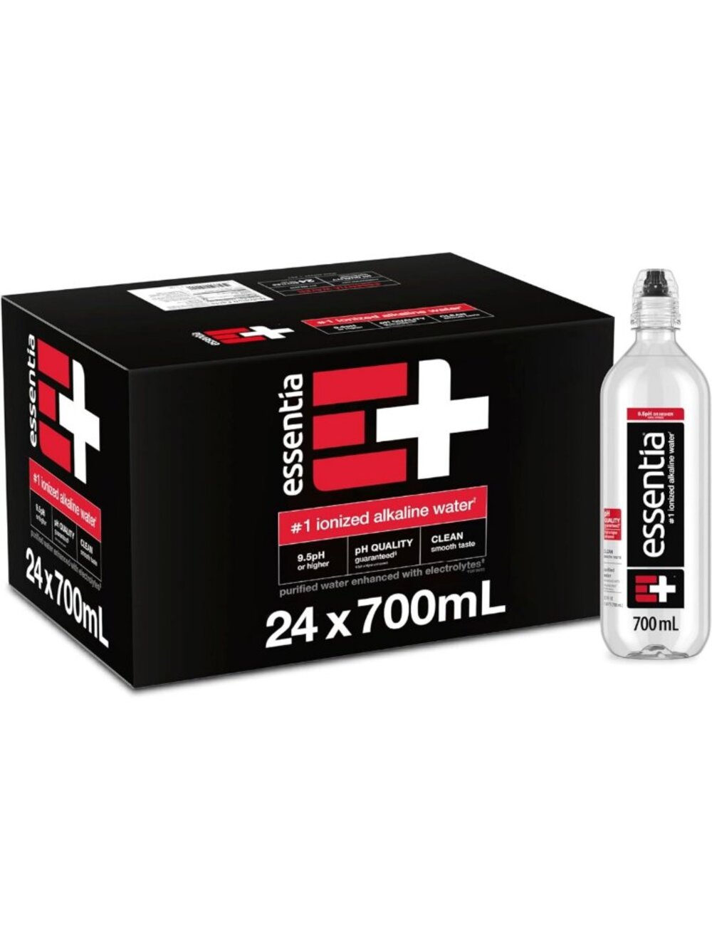 Ionized Alkaline Bottled Water, 99.9% Pure, Electrolyte Infused, 9.5 pH, 24 Pack